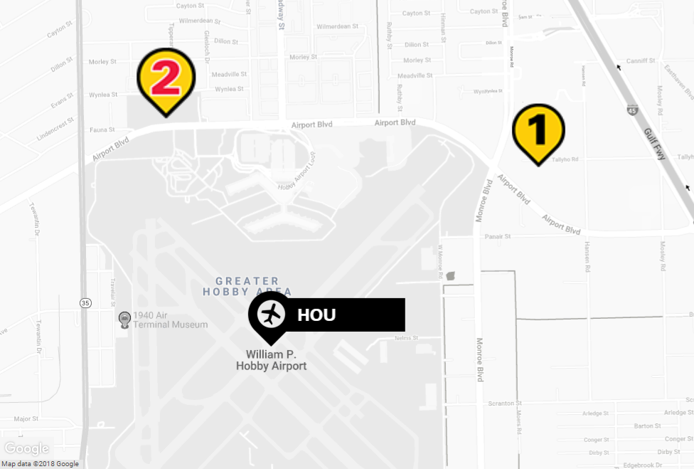 Southwest Gates Houston Hobby Airport Map